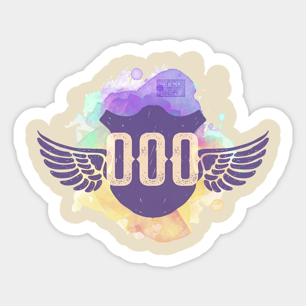 000 ANGEL WINGS PROTECTED UNIVERSE REPEATING NUMBERS Sticker by porcodiseno